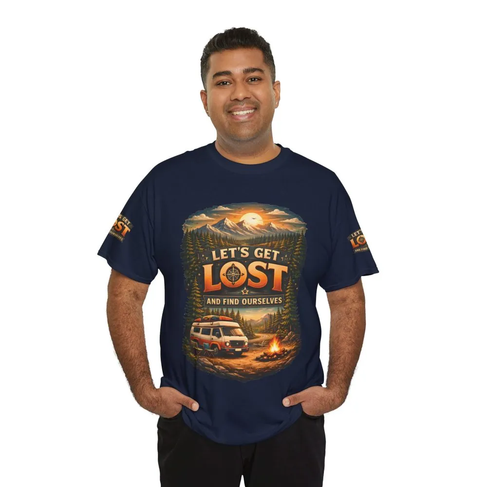 Unisex Heavy Cotton Tee — "Let´s Get Lost And Found Ourselfs" Design Scenic-Line