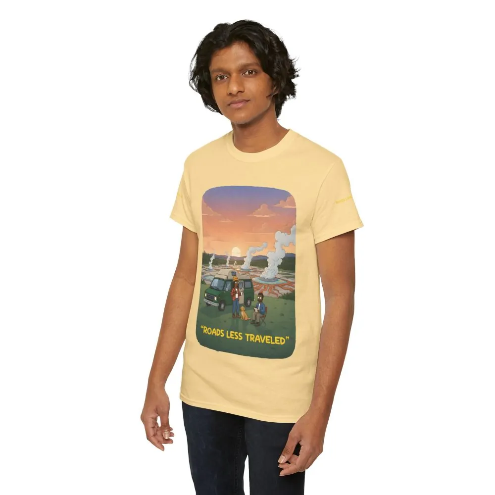 Unisex Heavy Cotton Tee — "Roads Less Traveled" Design Sitcom-Line
