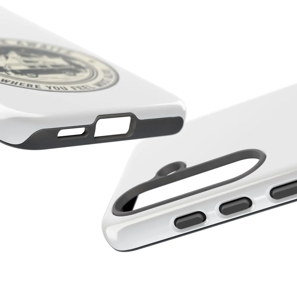 Phone Case — "Adventure Awaits-Go Where You Feel Most Alive" Camper Van Design