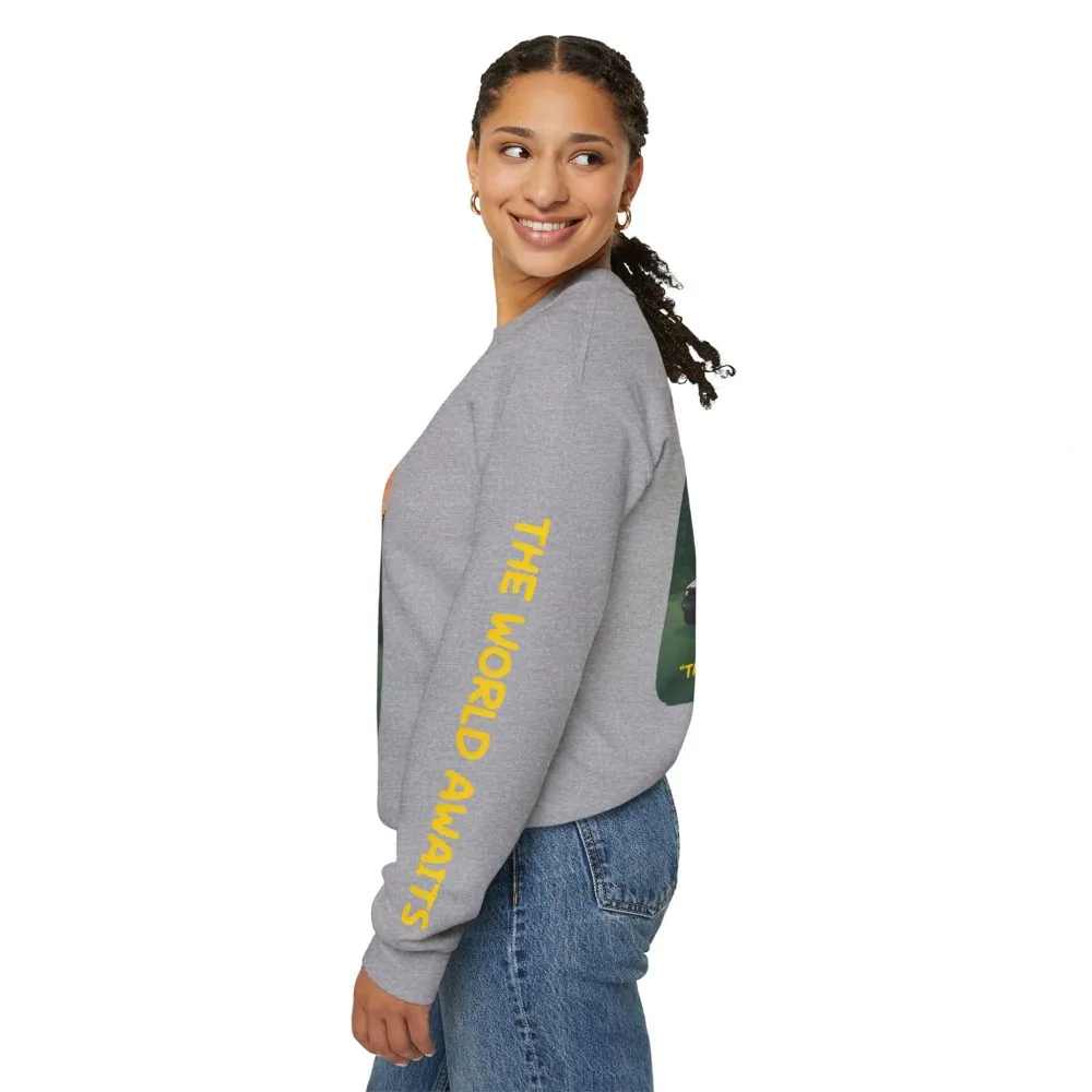 10728992012798061066_2048.jpeg Unisex Heavy Blend™ Crewneck Sweatshirt — "The World Awaits" Design Sitcom-Line