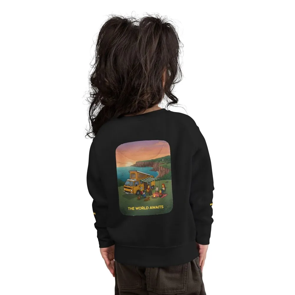 Toddler Sweatshirt - "The World Awaits" (Design Sitcom-Line)