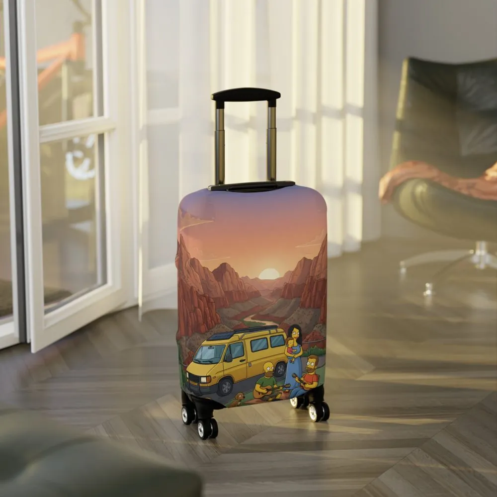 Luggage Cover — Adventure Camper Sketch Travel Suitcase(Design Sitcom-Line)