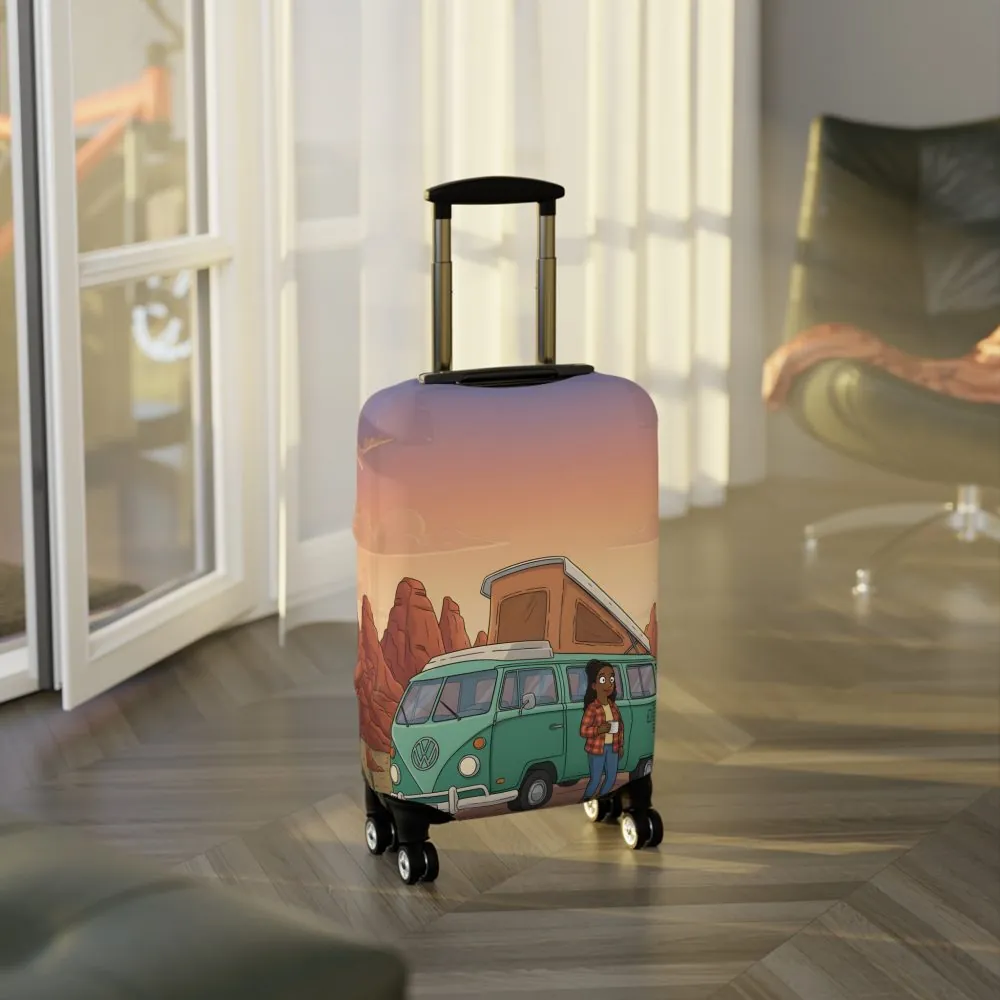 Luggage Cover — Adventure Camper Sketch Travel Suitcase(Design Sitcom-Line)