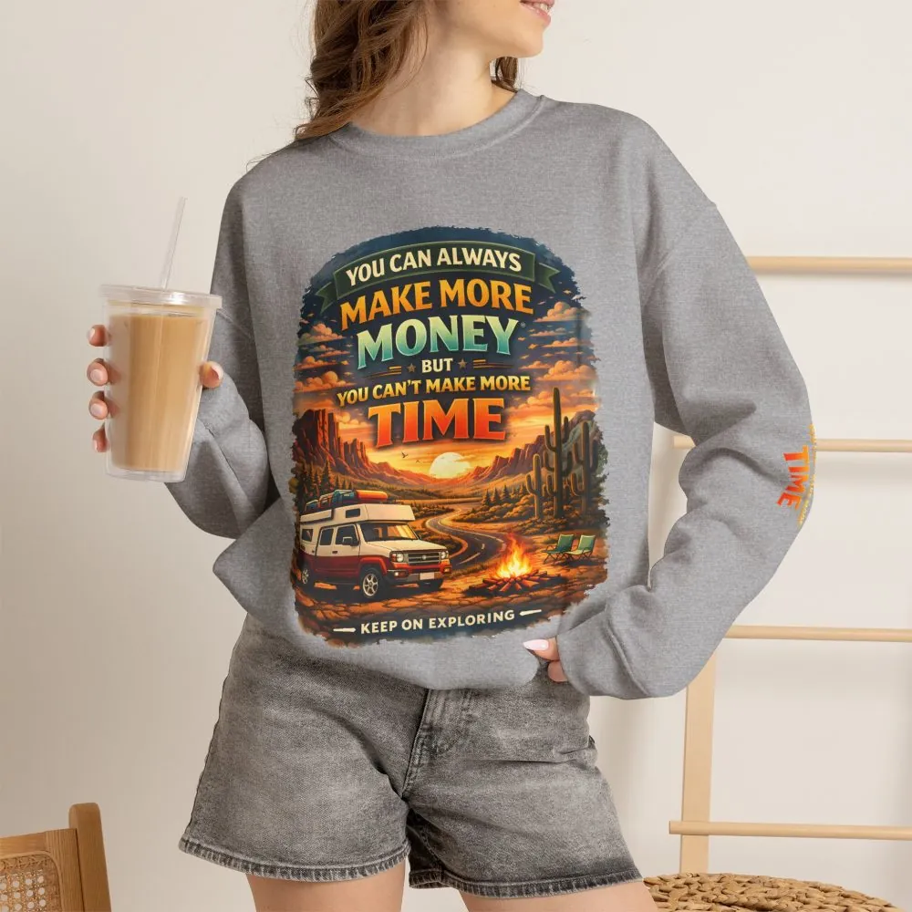 Unisex Heavy Blend™ Crewneck Sweatshirt — "You Can Always Make More Money" Design Scenic-Line