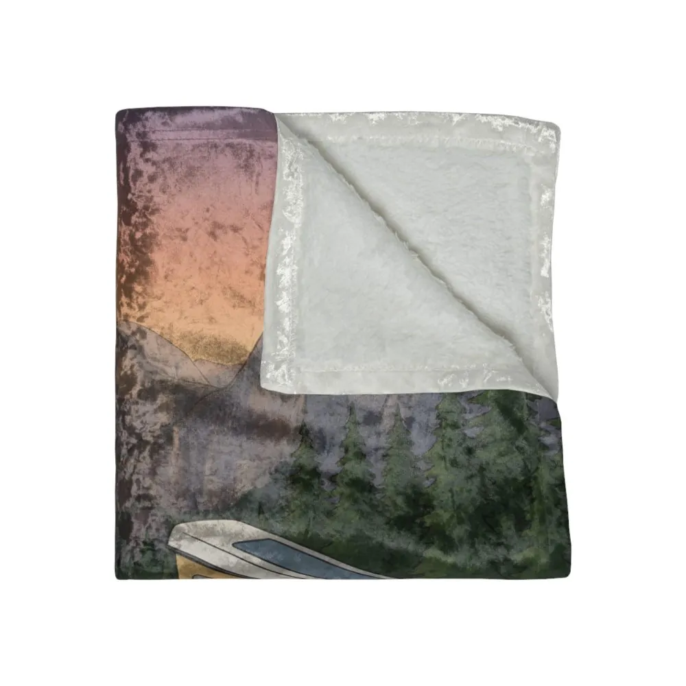 10795107089010205789_2048.jpeg Crushed Velvet Blanket —"Adventure Awaits-Go Find It"" Design Sitcom-Line (Campervan)