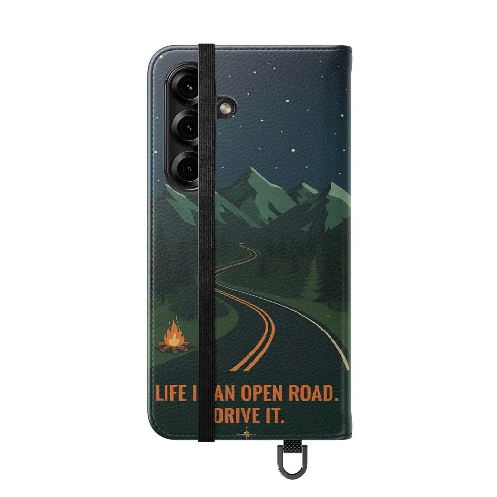 10803839655816865597_2048.jpeg Flip Phone Case — "Roam More Worry Less - Life Is An Open Road" Phone Wallet