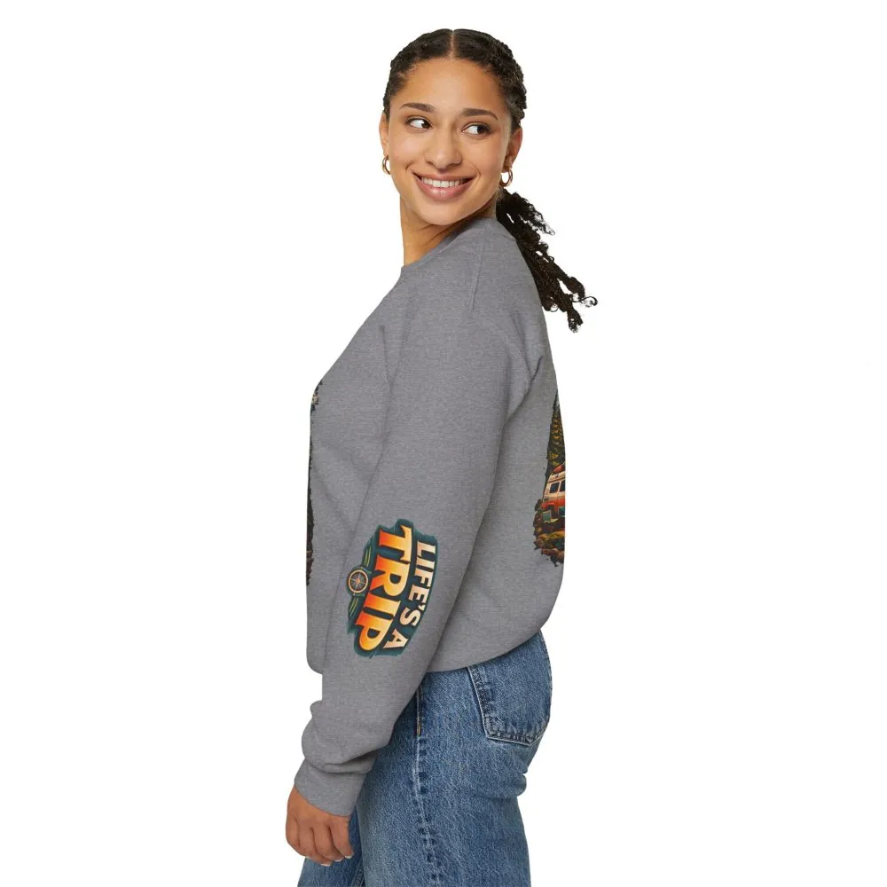 Unisex Heavy Blend™ Crewneck Sweatshirt — "Life s A Trip" Design Scenic-Line