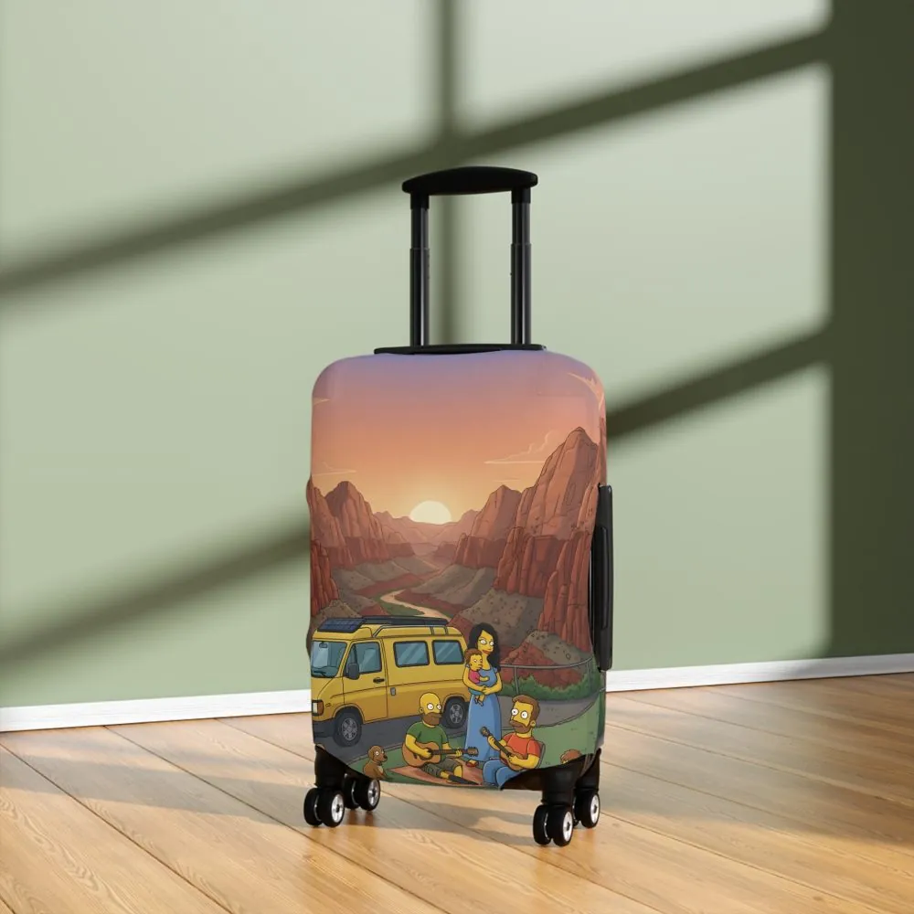 Luggage Cover — Adventure Camper Sketch Travel Suitcase(Design Sitcom-Line)