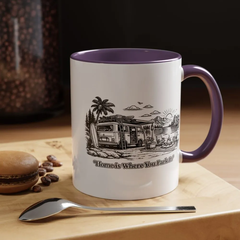 10820213471886663701_2048.jpeg Accent Coffee Mug (11, 15oz) — "Home Is Where You Park It" Design Minimal-Line