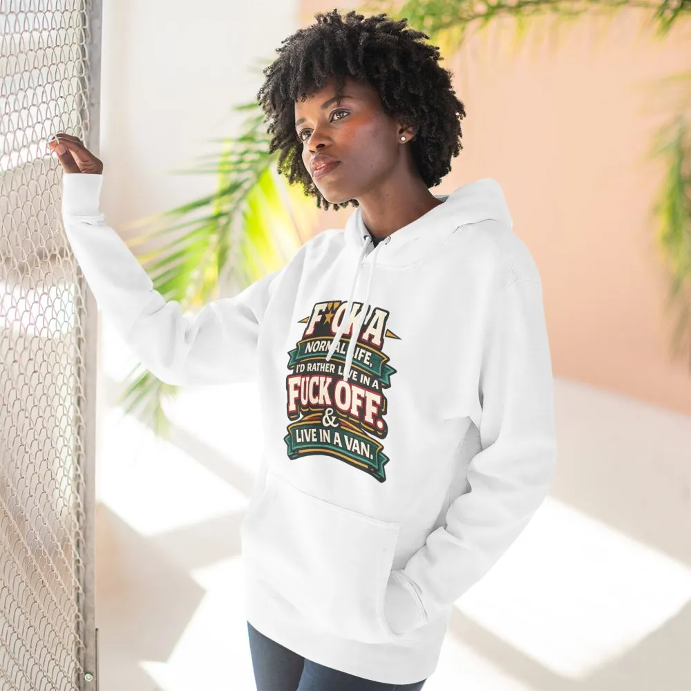 10821898215940983736_2048.jpeg Three-Panel Fleece Hoodie - "Fuck A Normal Life" Design F**K-Line