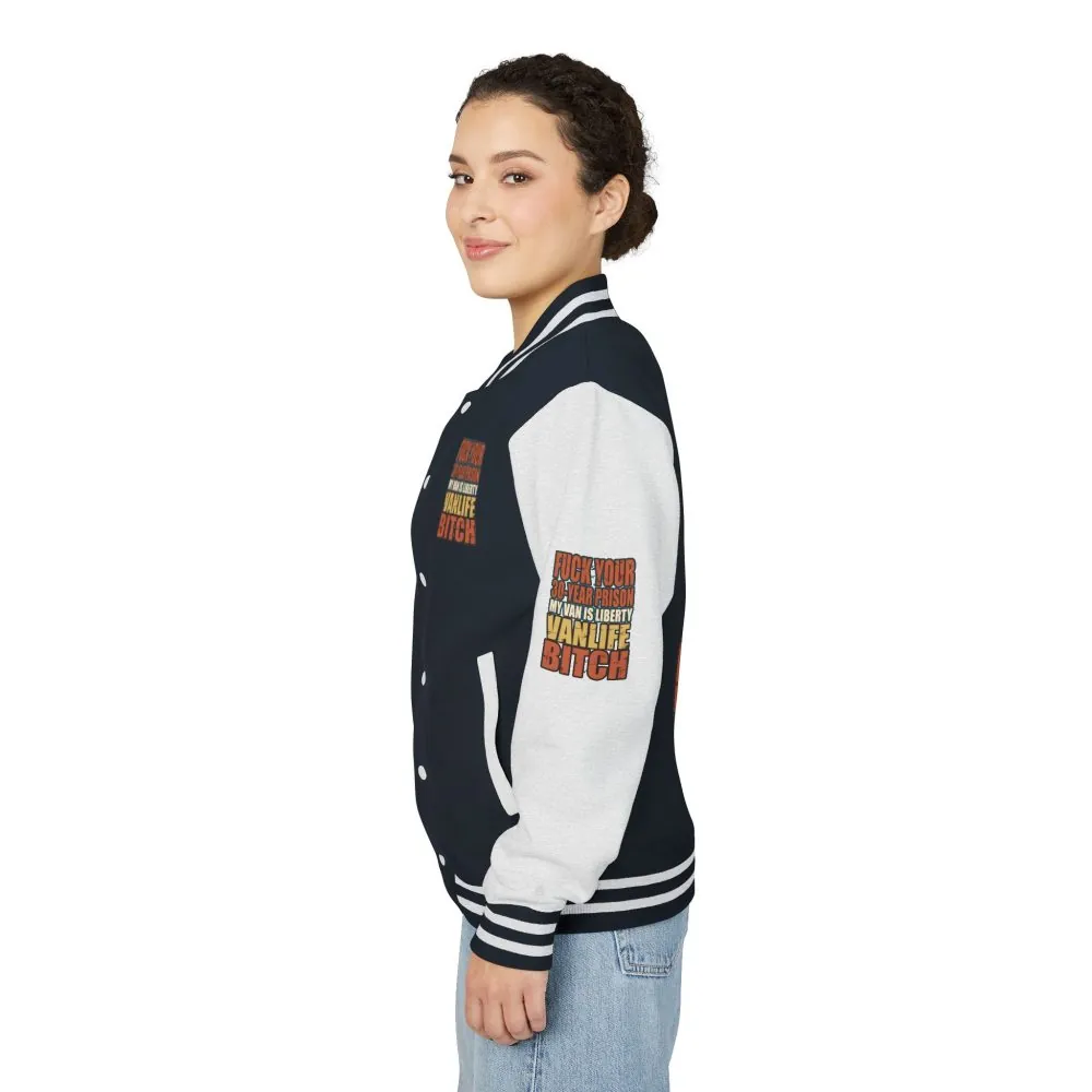 Unisex Heavyweight Letterman Jacket — "Fuck Your 30 Year" Design F**K-Line