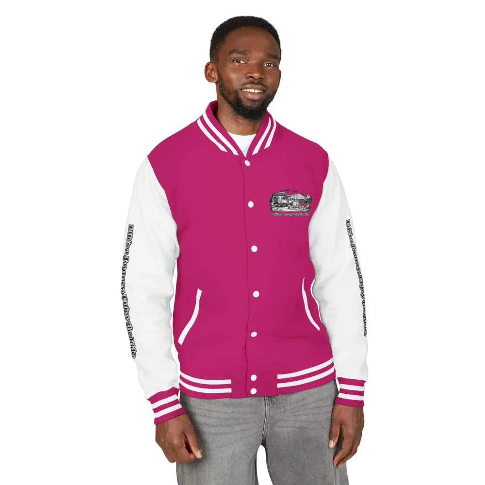 Unisex Heavyweight Letterman Jacket — "Lifes A Journey,Enjoy The Ride" Travel Varsity Coat