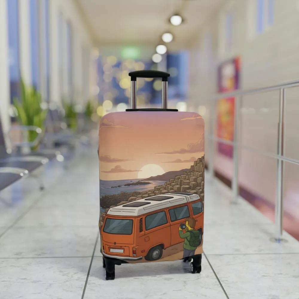Luggage Cover — Adventure Camper Sketch Travel Suitcase(Design Sitcom-Line)