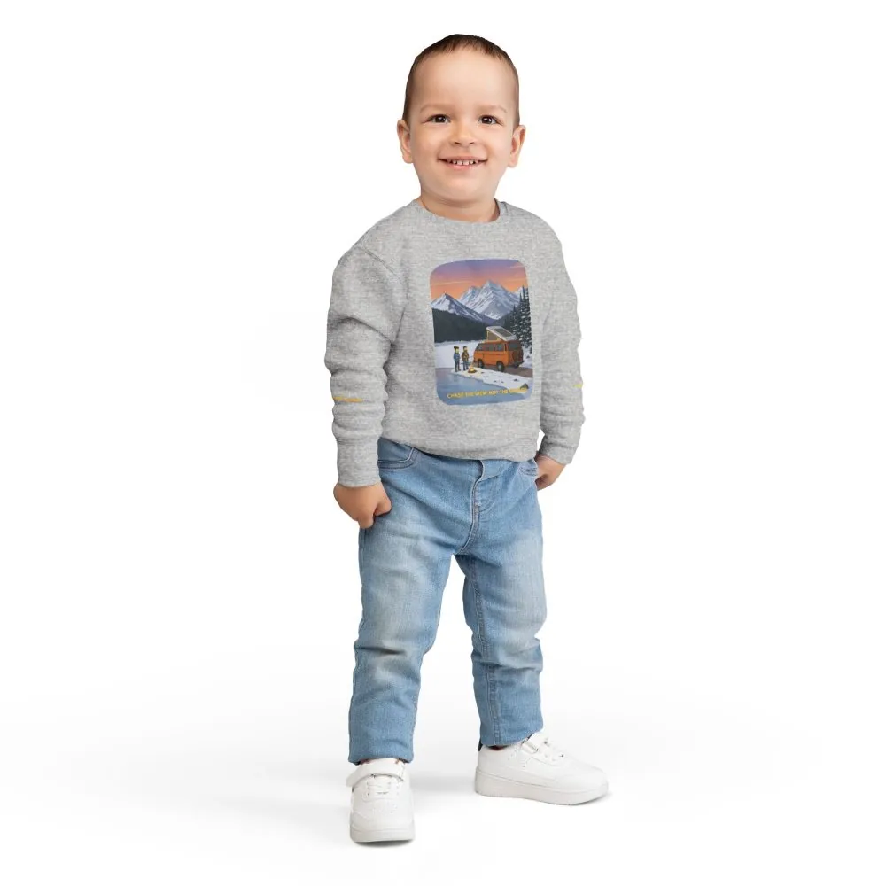 Toddler Sweatshirt - "Chase The Views-Not The Crowds" (Design Sitcom-Line)