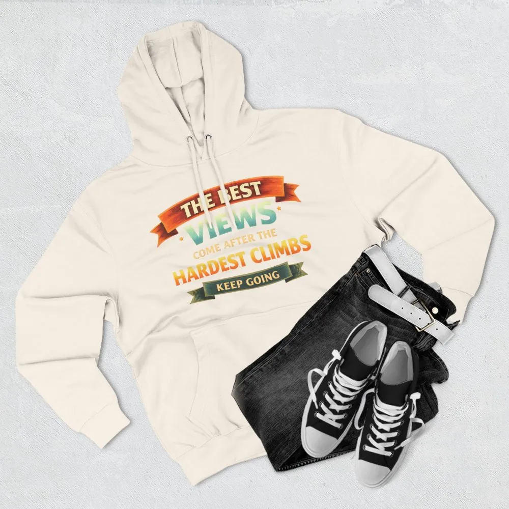 Three-Panel Fleece Hoodie - "The Best Views" Design Scenic-Line