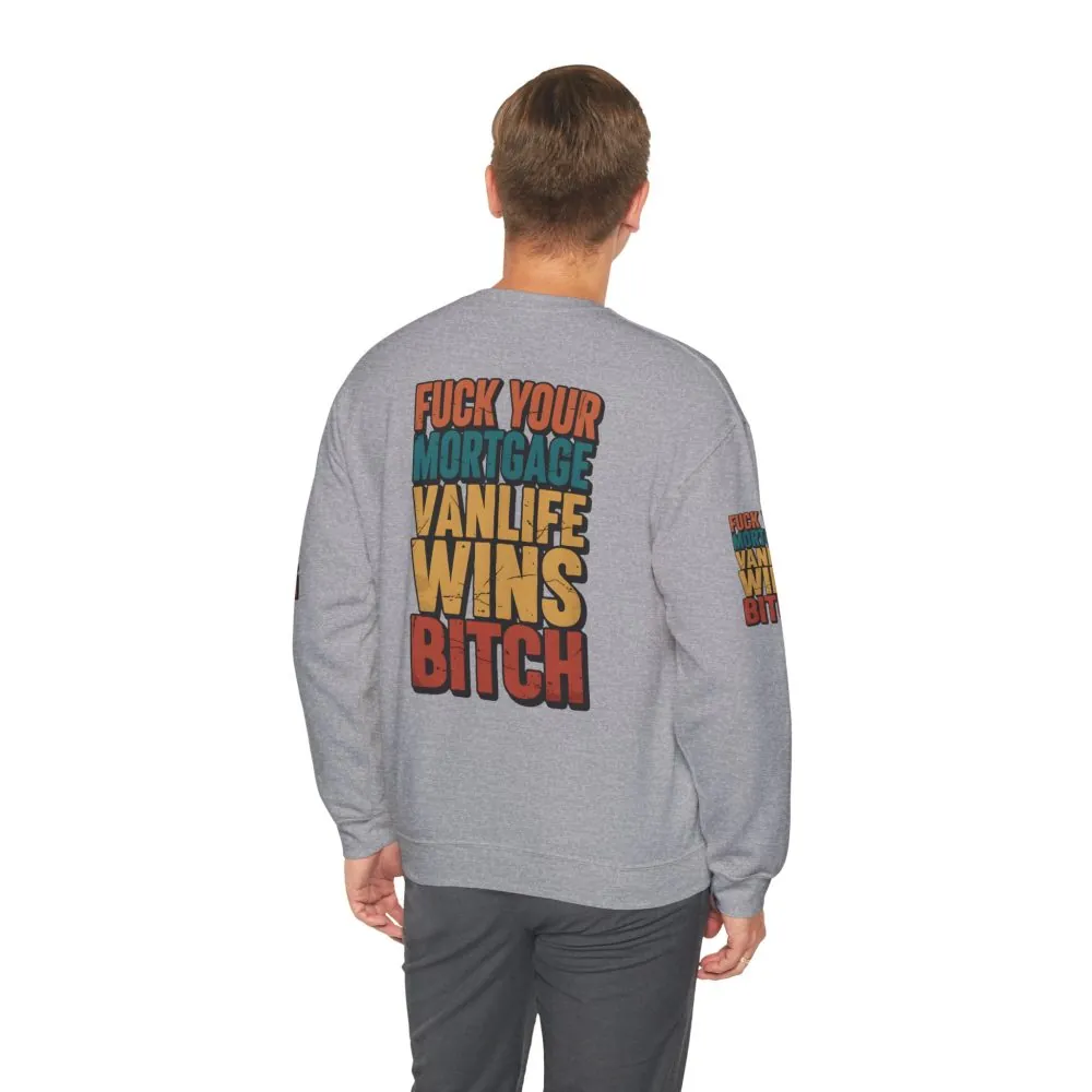 Unisex Heavy Blend™ Crewneck Sweatshirt — "Fuck Your Mortgage" Design F**K-Line