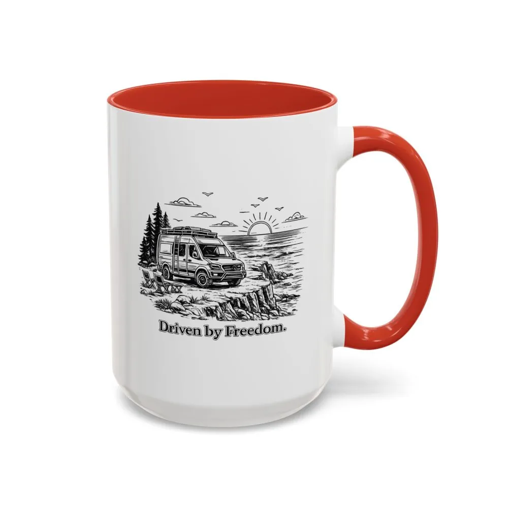 10868409200069773419_2048.jpeg Accent Coffee Mug (11, 15oz) — "Driven By Freedom" Design Minimal-Line
