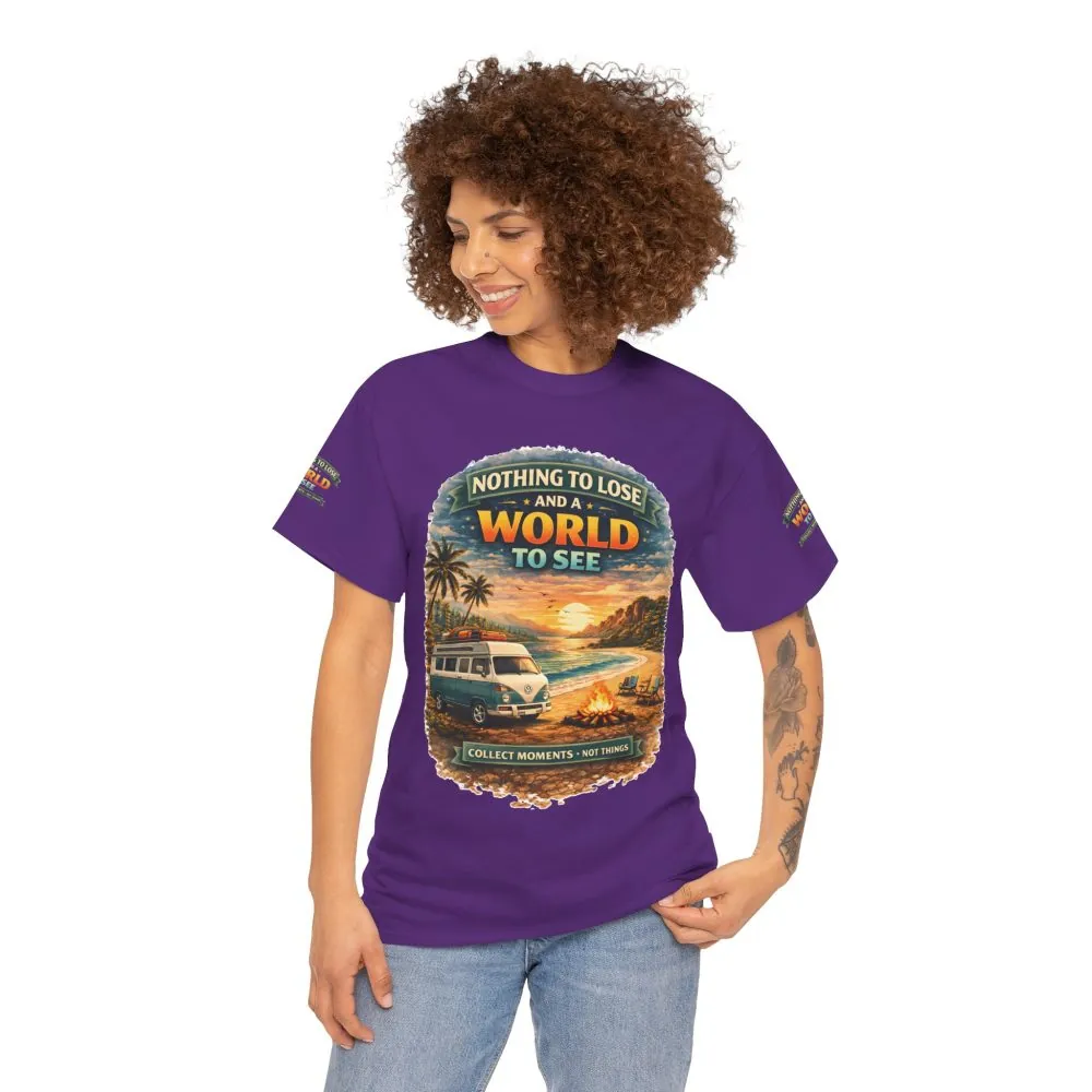 Unisex Heavy Cotton Tee — "Nothing To Lose " Design Scenic-Line