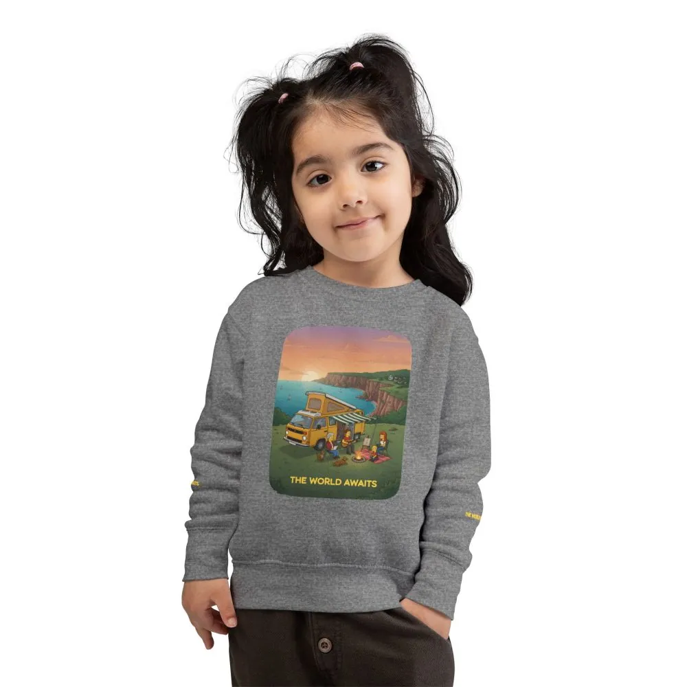 Toddler Sweatshirt - "The World Awaits" (Design Sitcom-Line)