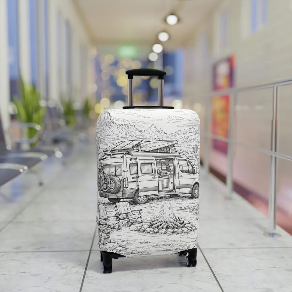 10895173975466508511_2048.jpeg Luggage Cover — Adventure Camper Sketch Travel Suitcase