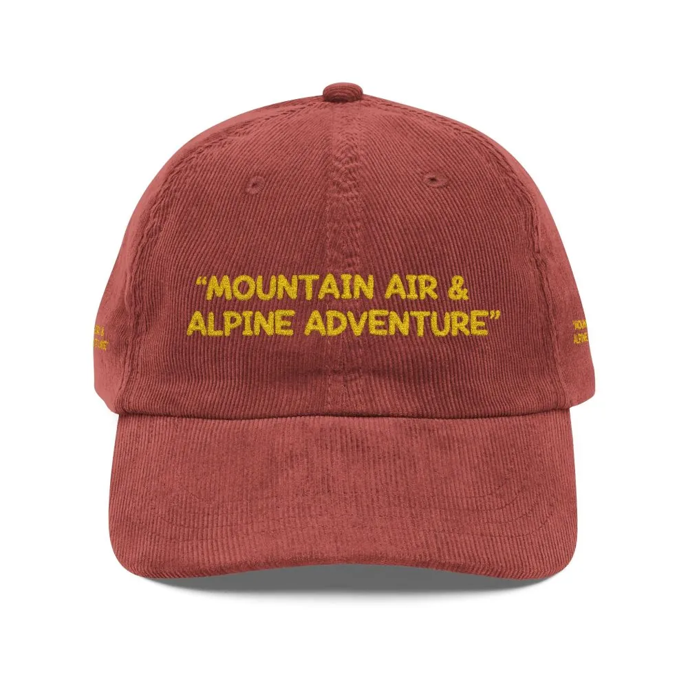 10898641129817953973_2048.jpeg Vintage Corduroy Cap (Embroidery) — "Mountain Air & Alpine Adventure" Embroidered Hat