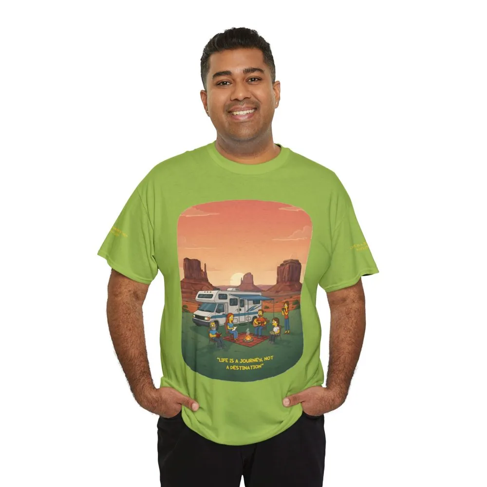 Unisex Heavy Cotton Tee — "Life Is A Journey-Not A Destination" Design Sitcom-Line