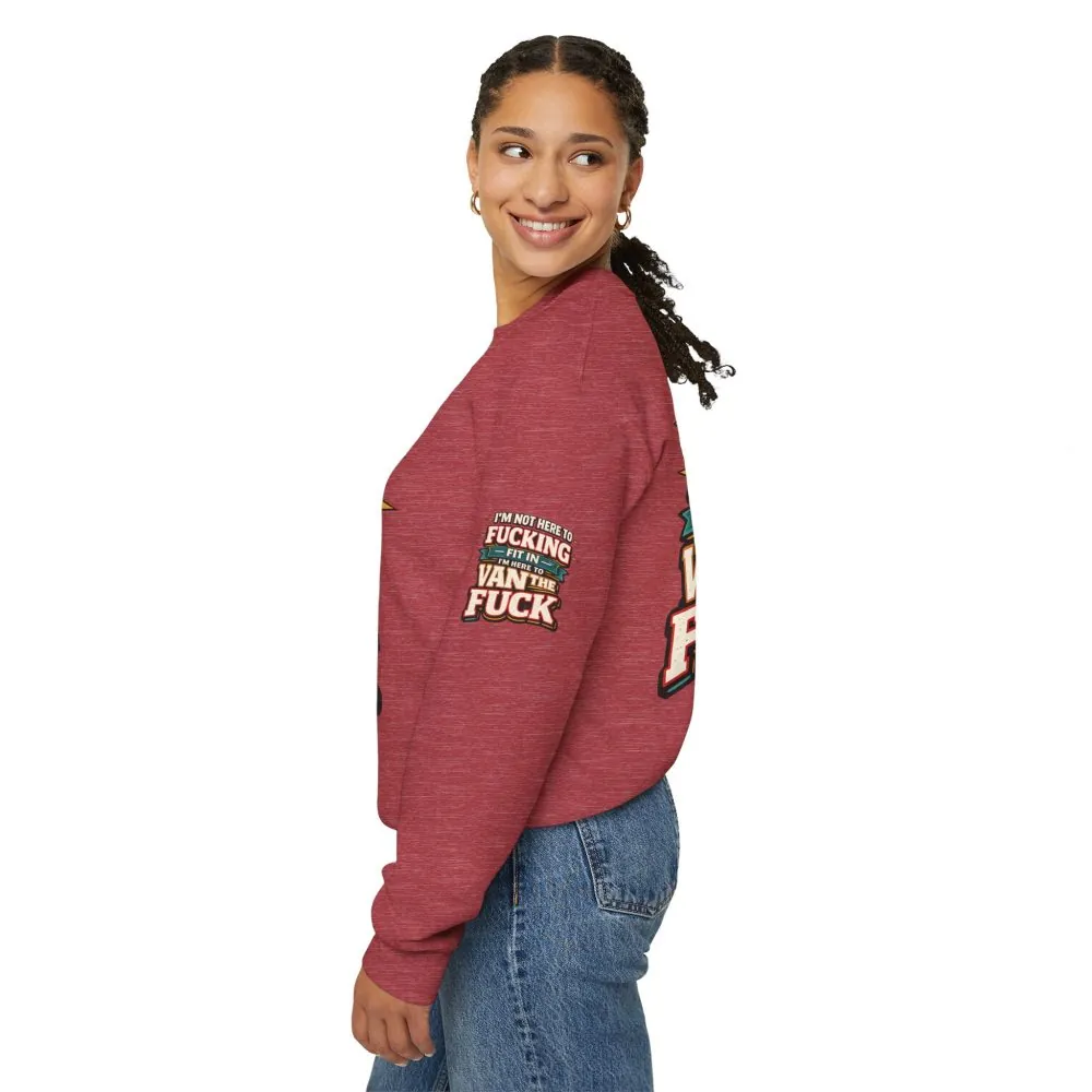 Unisex Heavy Blend™ Crewneck Sweatshirt — "I´m Not Here To Fucking Fit In" Design F**K-Line