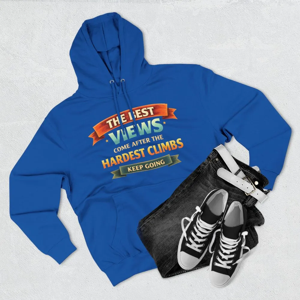 Three-Panel Fleece Hoodie - "The Best Views" Design Scenic-Line