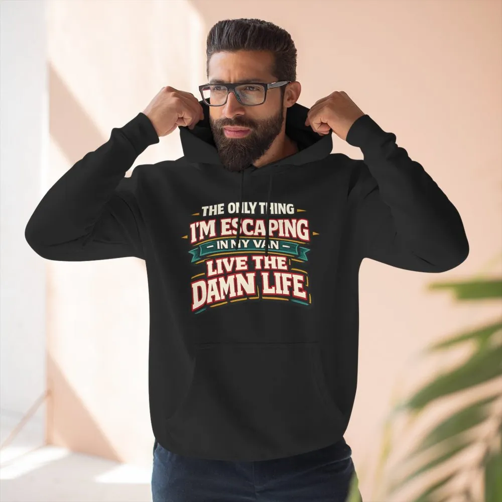 Three-Panel Fleece Hoodie - "The Only Thing I´m Escaping" Design F**K-Line