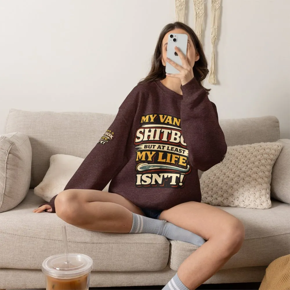 Unisex Heavy Blend™ Crewneck Sweatshirt — "My Van`s A Shitbox" Design F**K-Line