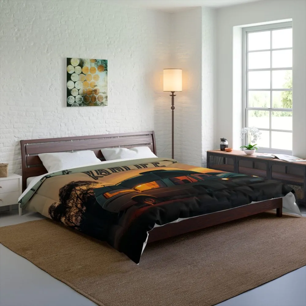Comforter –"Vanlife Adventures" Sunset Camper Van Bedding for Travelers & Campers