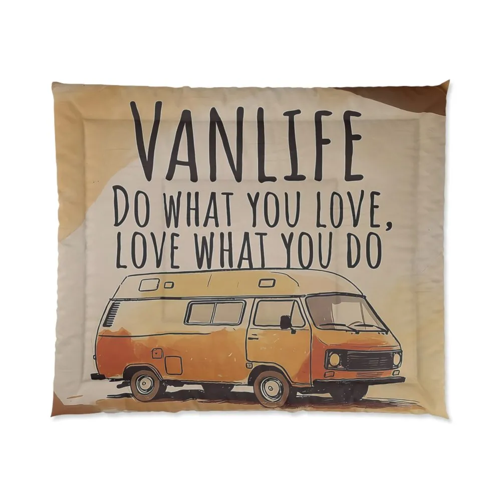 Comforter - "Do What You Love, Love What You Do" Vintage Camper Bedding