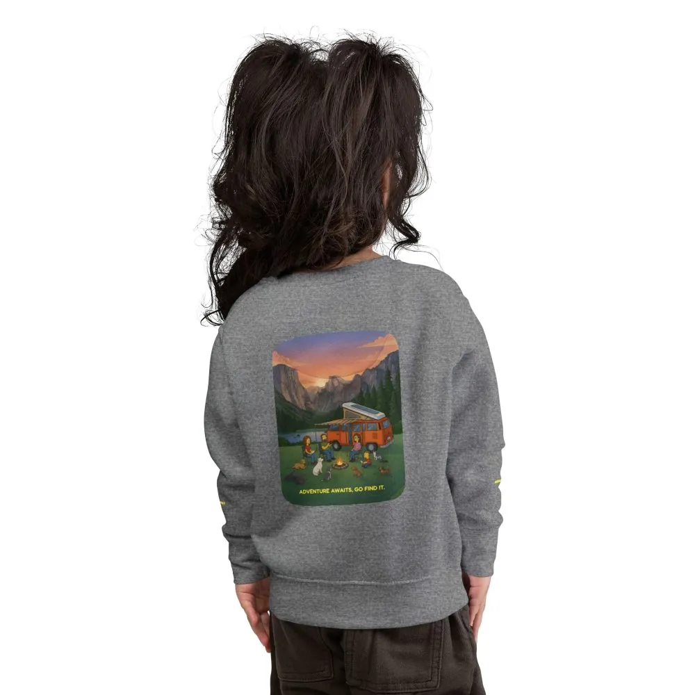 Toddler Sweatshirt - "Adventure Awaits-Go Find It" (Design Sitcom-Line)