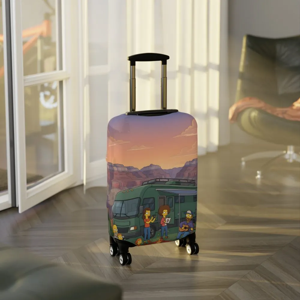 1099909370629927706_2048.jpeg Luggage Cover — Adventure Camper Sketch Travel Suitcase(Design Sitcom-Line)
