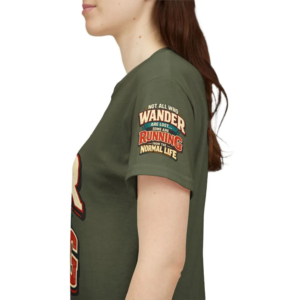 Unisex Heavy Cotton Tee — "Not All Who Wander Are Lost" Design F**K-Line
