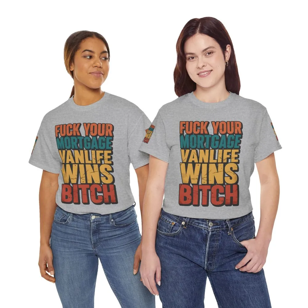 Unisex Heavy Cotton Tee — "Fuck Your Mortgage" Design F**K-Line