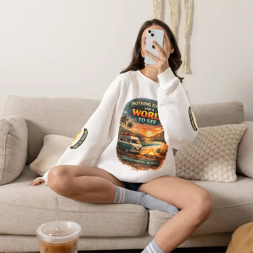 Unisex Heavy Blend™ Crewneck Sweatshirt — "Nothing To Lose" Design Scenic-Line