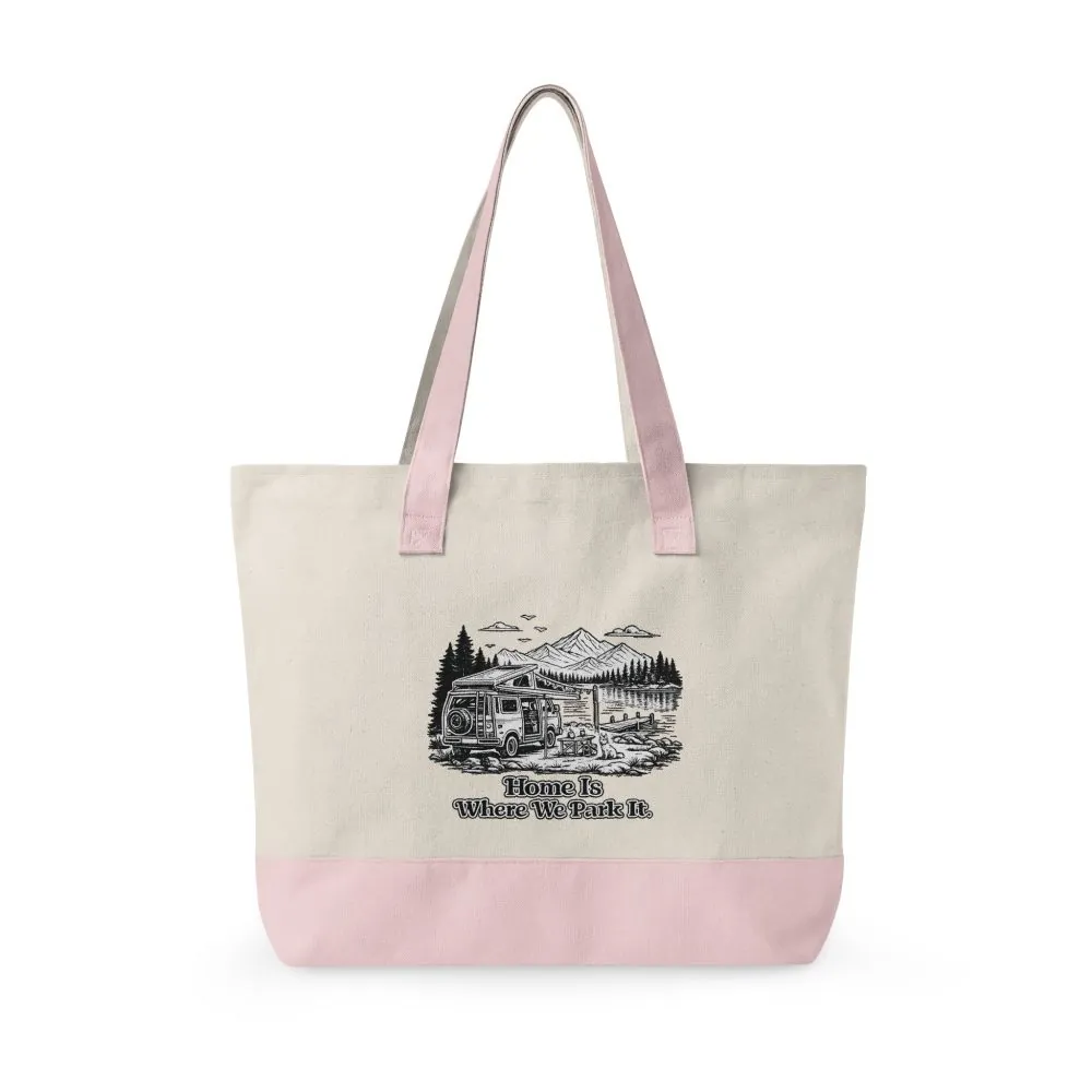 11037180222298897820_2048.jpeg Zippered Canvas Tote — "Home Is Where You Park It" (Design Minimal-Line)