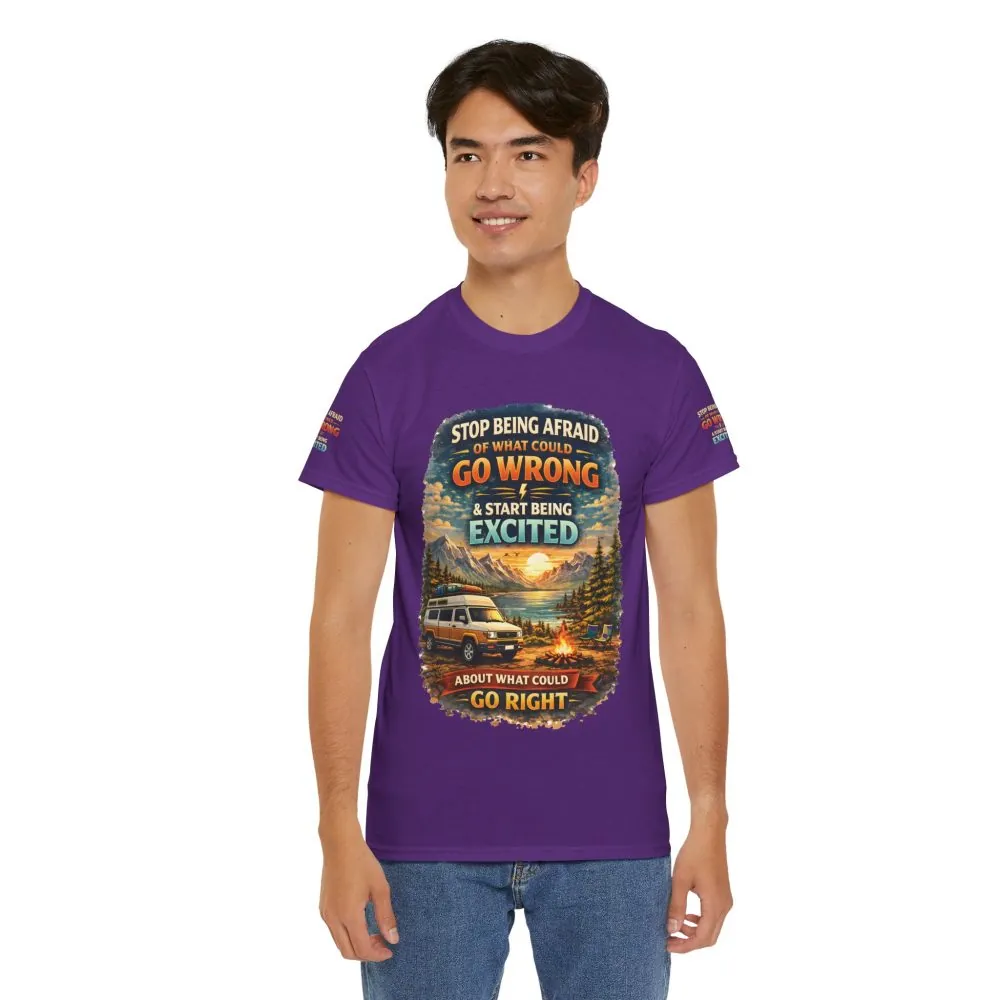 Unisex Heavy Cotton Tee — "Stop Being Afraid Of What Could Go Wrong" Design Scenic-Line