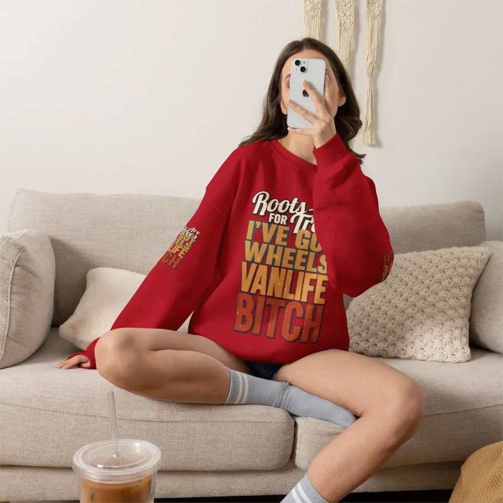 Unisex Heavy Blend™ Crewneck Sweatshirt — "Roots Are For Trees" Design F**K-Line