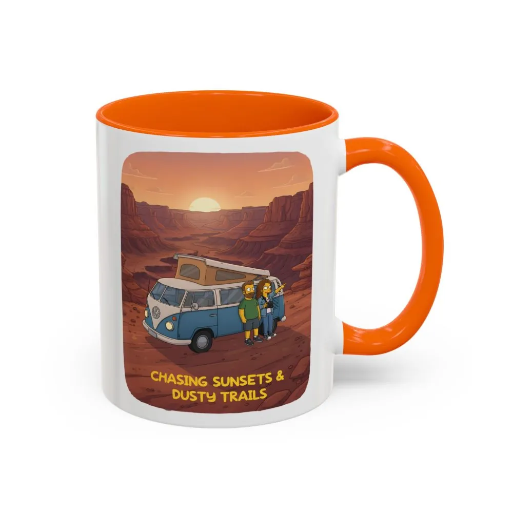 11057412887217941212_2048.jpeg Accent Coffee Mug (11, 15oz) — "Chasing Sunsets And Dusty Trails" Design Sitcom-Line