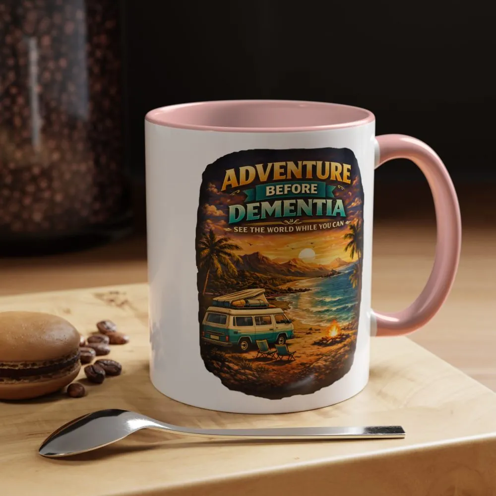 Accent Coffee Mug (11, 15oz) — "Adventure Before Dementia" Design Scenic-Line