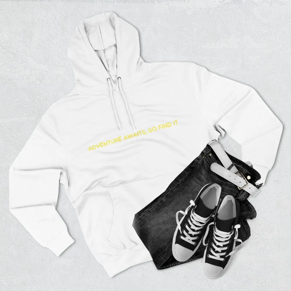 11063649306102645557_2048.jpeg Three-Panel Fleece Hoodie - "Adventure Awaits-Go Find It"" Design Sitcom-Line