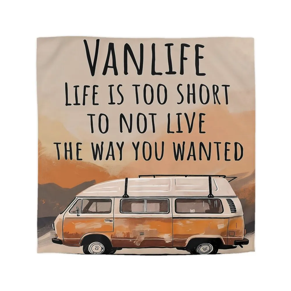 11073230875068117134_2048.jpeg Duvet Cover — 'Vanlife - Life Is Too Short to Not Live the Way You Wanted' Camper Bedding