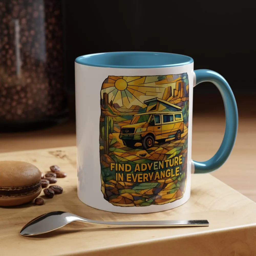 11087000150397854673_2048.jpeg Accent Coffee Mug (11, 15oz) — "Find Adventure In Every Corner" Design Cubic-Line