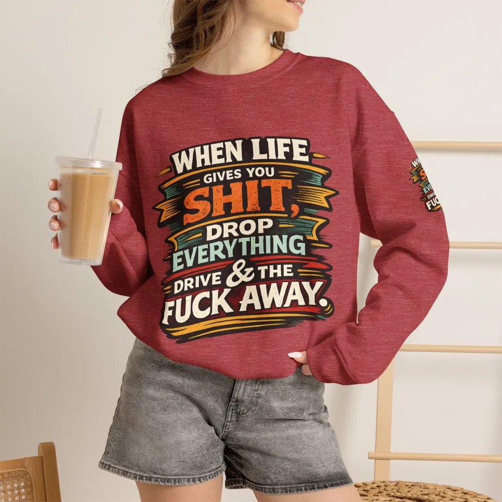 11096597518726634483_2048.jpeg Unisex Heavy Blend™ Crewneck Sweatshirt — "When Live Gives You Shit" Design F**K-Line