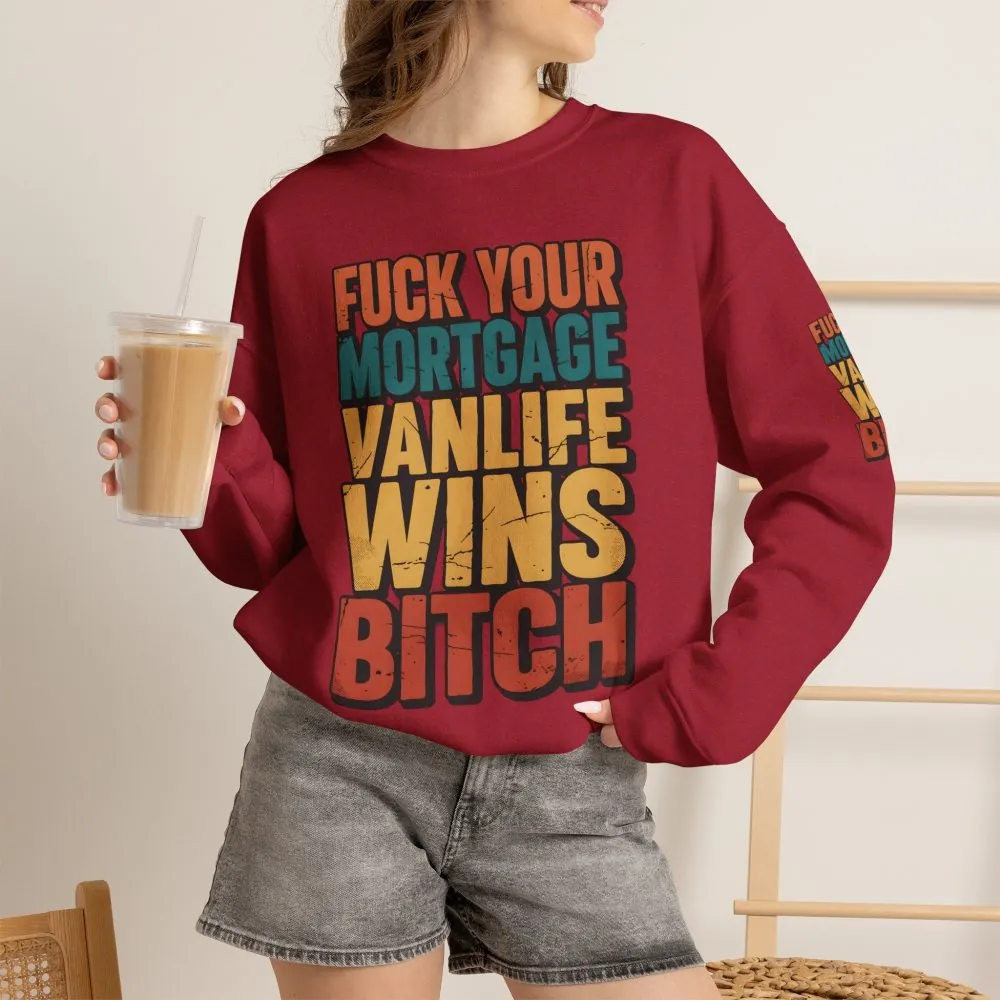 Unisex Heavy Blend™ Crewneck Sweatshirt — "Fuck Your Mortgage" Design F**K-Line