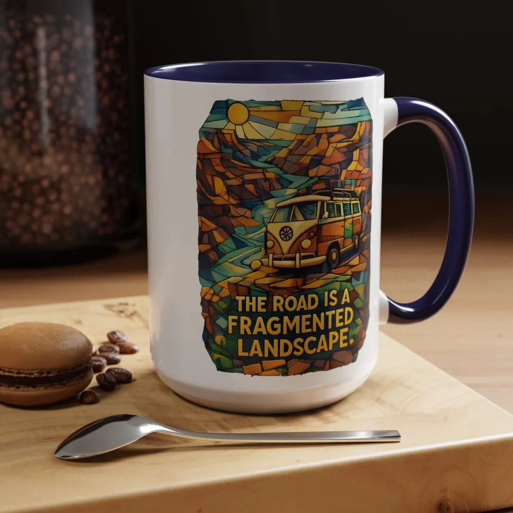 1113402234405511976_2048.jpeg Accent Coffee Mug (11, 15oz) — "The Road Is A Fragmented Landscape" Design Cubic-Line