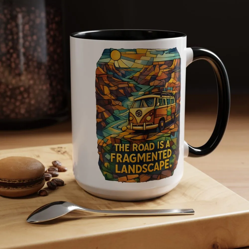 11140484030388521625_2048.jpeg Accent Coffee Mug (11, 15oz) — "The Road Is A Fragmented Landscape" Design Cubic-Line