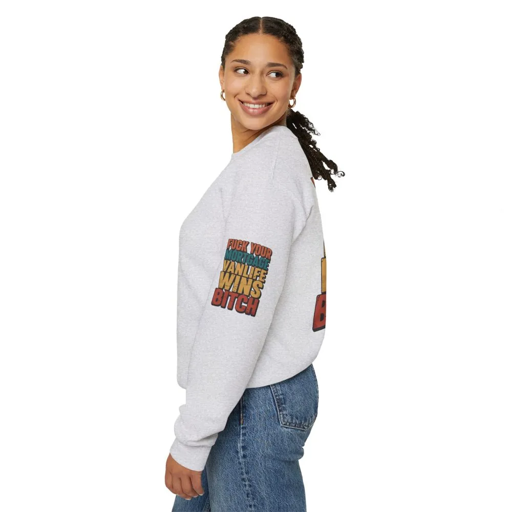 Unisex Heavy Blend™ Crewneck Sweatshirt — "Fuck Your Mortgage" Design F**K-Line